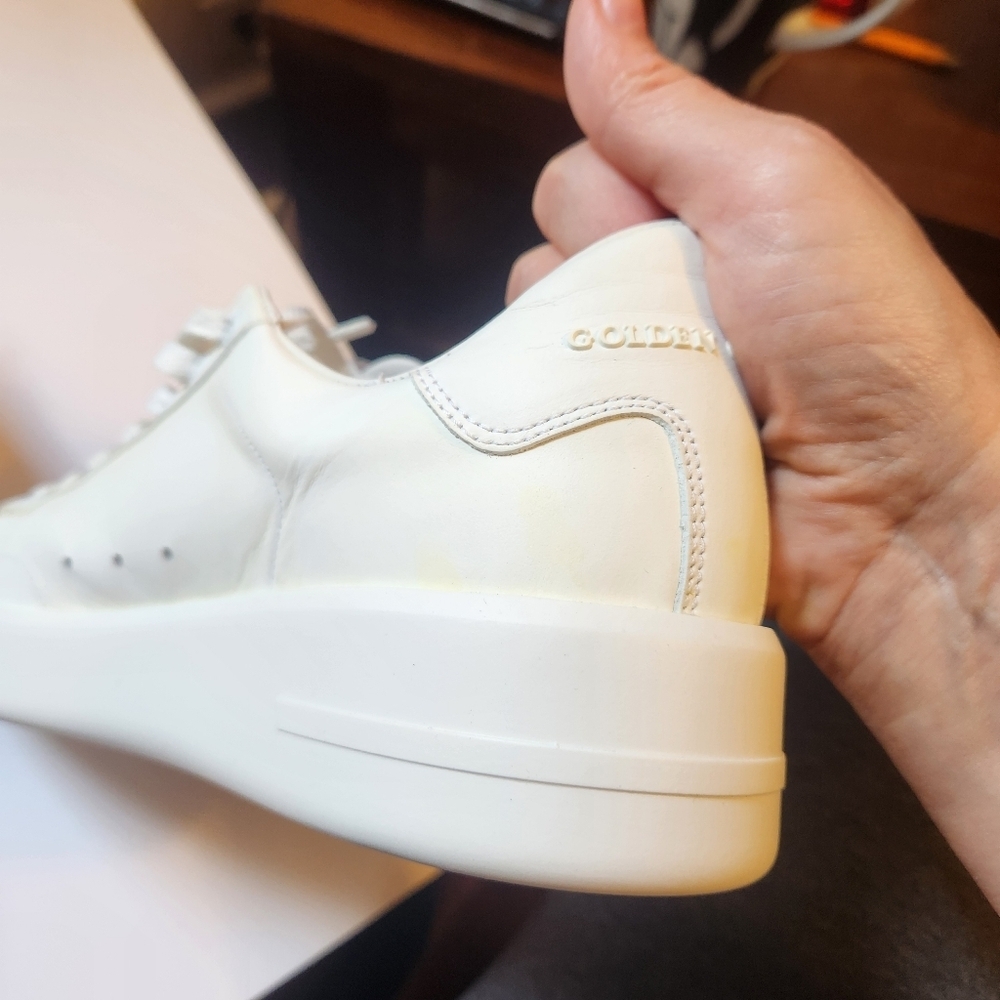 Golden Goose optic white sneakers size 40 BNWB some yellowing of leather - Picture 12 of 13